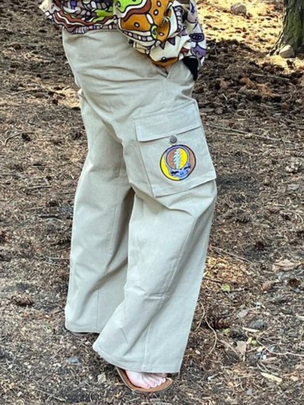 Cotton Drawstring Waist Cargo Pants Unisex with SYF Embroidered Pocket - NWT - Picture 5 of 5